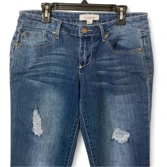 Denim Women's Distressed Blue Skinny Jeans - Picture 5 of 10